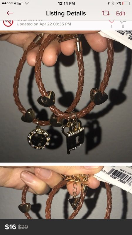 Black and Brown guess bracelets