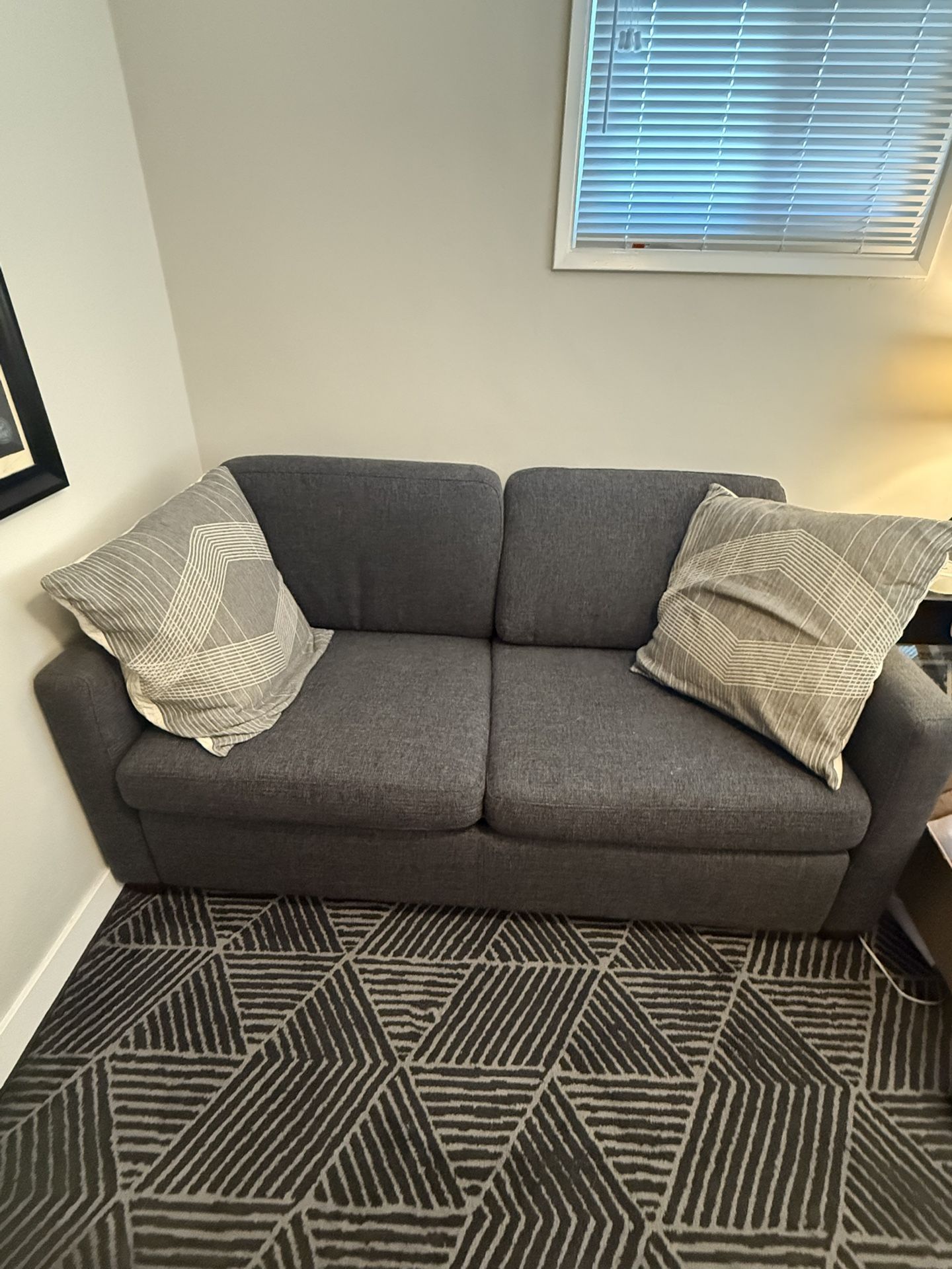 Living Spaces Queen Convertible Futon Foam Sleeper Sofa Bed