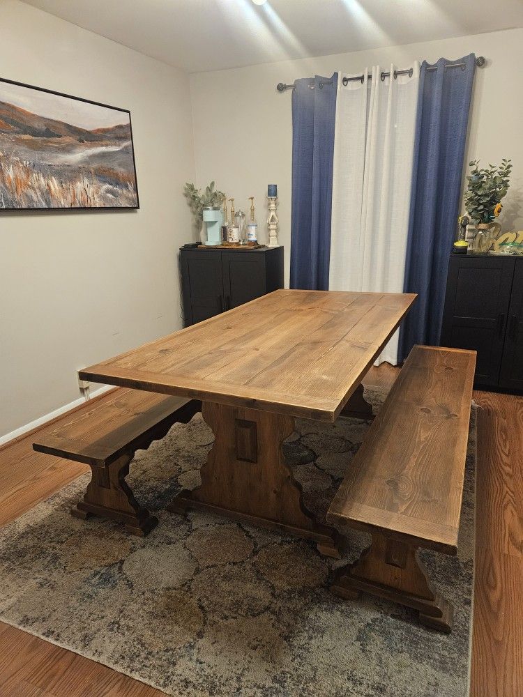 Dining Table With 2 Benches