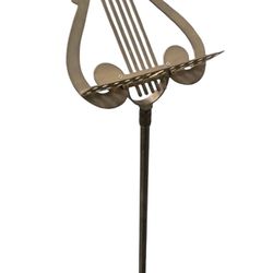 ​Vintage Solid Brass Lyre Harp Shape Sheet Music Stand , adjustable height 