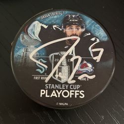 Seattle Kraken Jordan Eberle Autographed Stanley Cup Playoffs Photo Puck