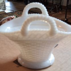 Small Milk Glass Basket