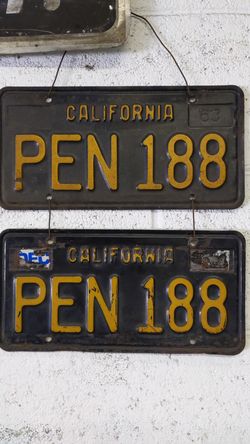 License plate vintage
