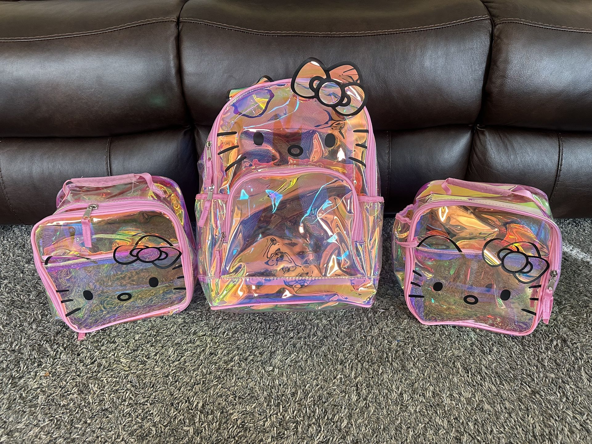 GAP Pink Clear Hello Kitty Backpack And lunch boxes 