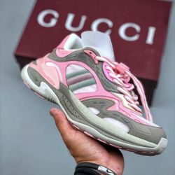 Gucci Round Toe Drawstring High Luxury Hundred Casual Men's and Women's Sneakers