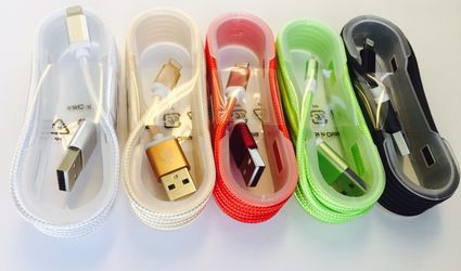 Rope Braided Sync USB Data Charger Cable Cord 5ft For iPhone (LOT OF 5)