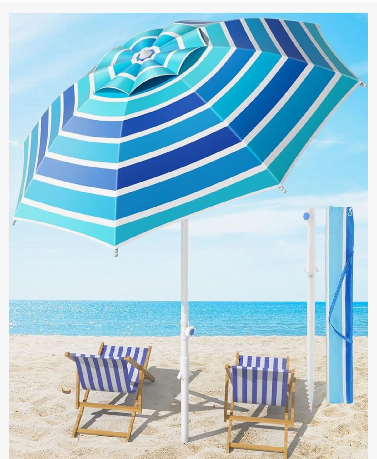 8FT Large Beach Umbrella