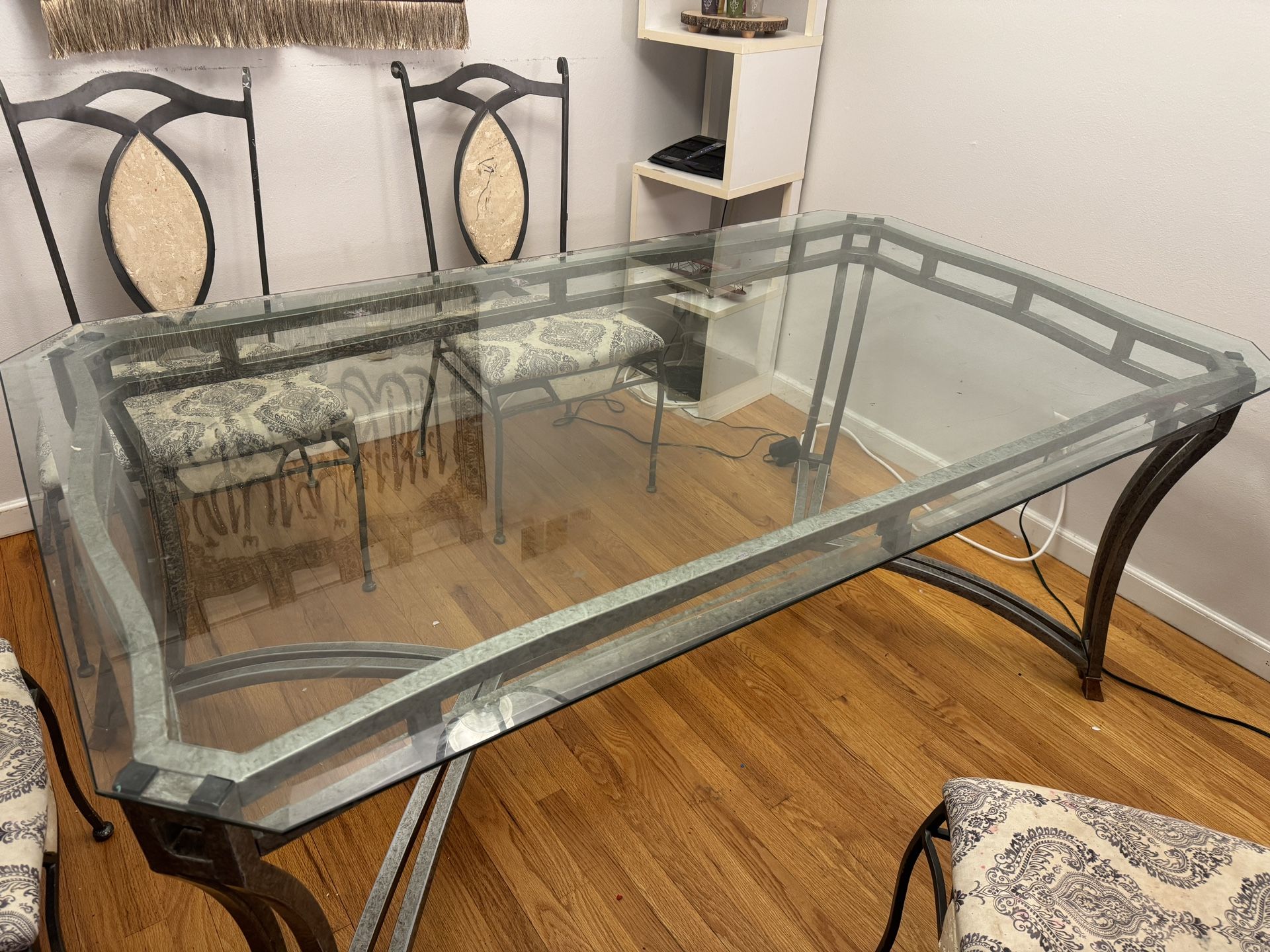 Dining Table- Glass- Metal 