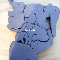 Puzzles (Wood)   Elephants. Very Popular at Craft Shows.  Who doesn't Love ELEPHANTS.  GREAT FOR KIDS 4 TO 90.  