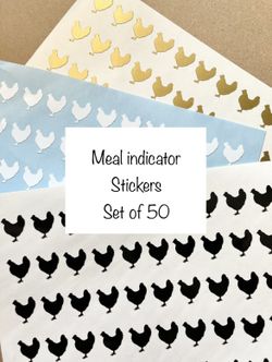 Wedding Meal indicator stickers- Black, White, Gold, Custom