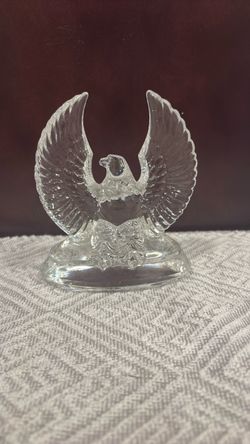 Clear Glass Crystal Eagle Figurine