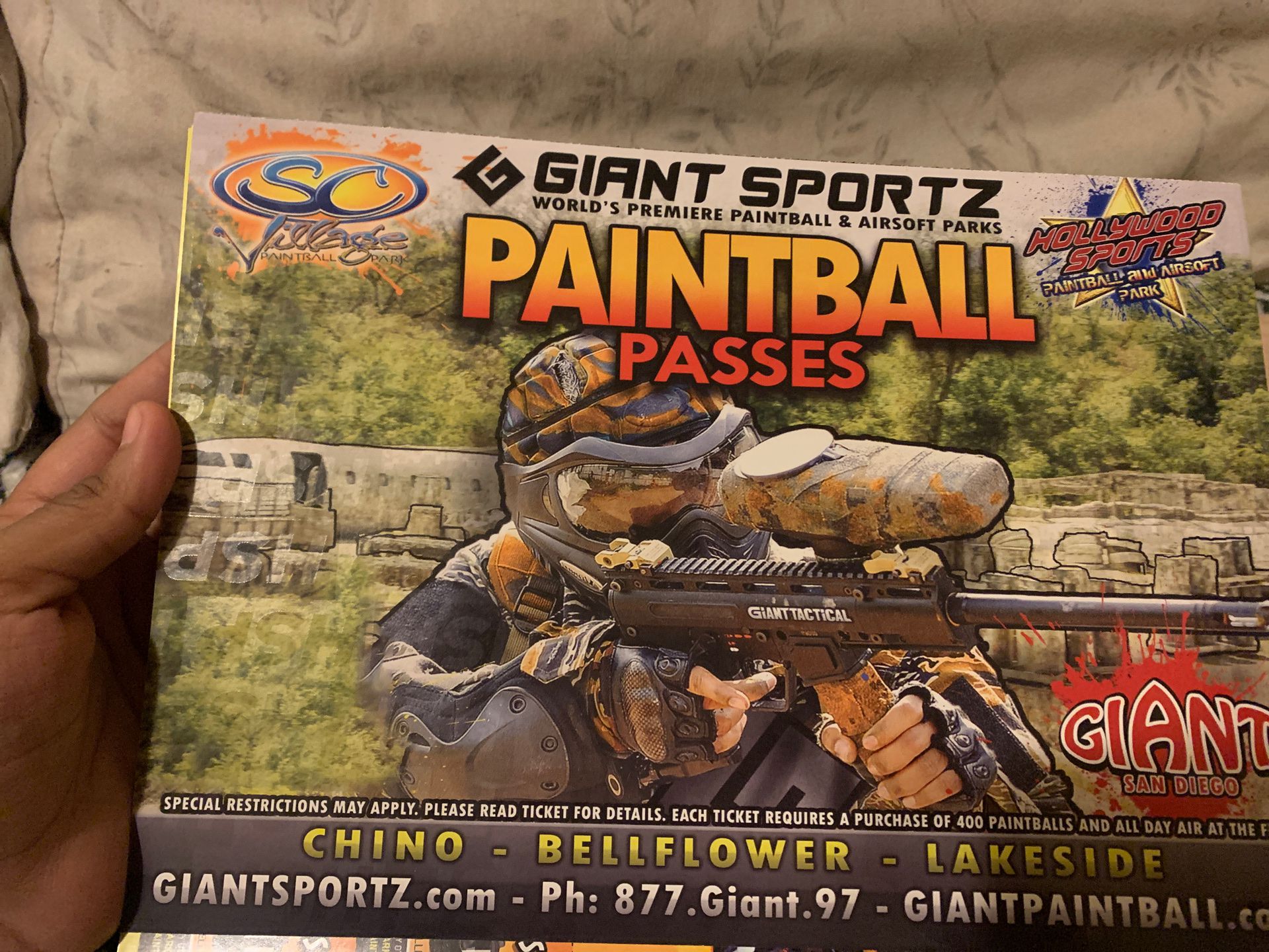 Paint ball tickets for all day