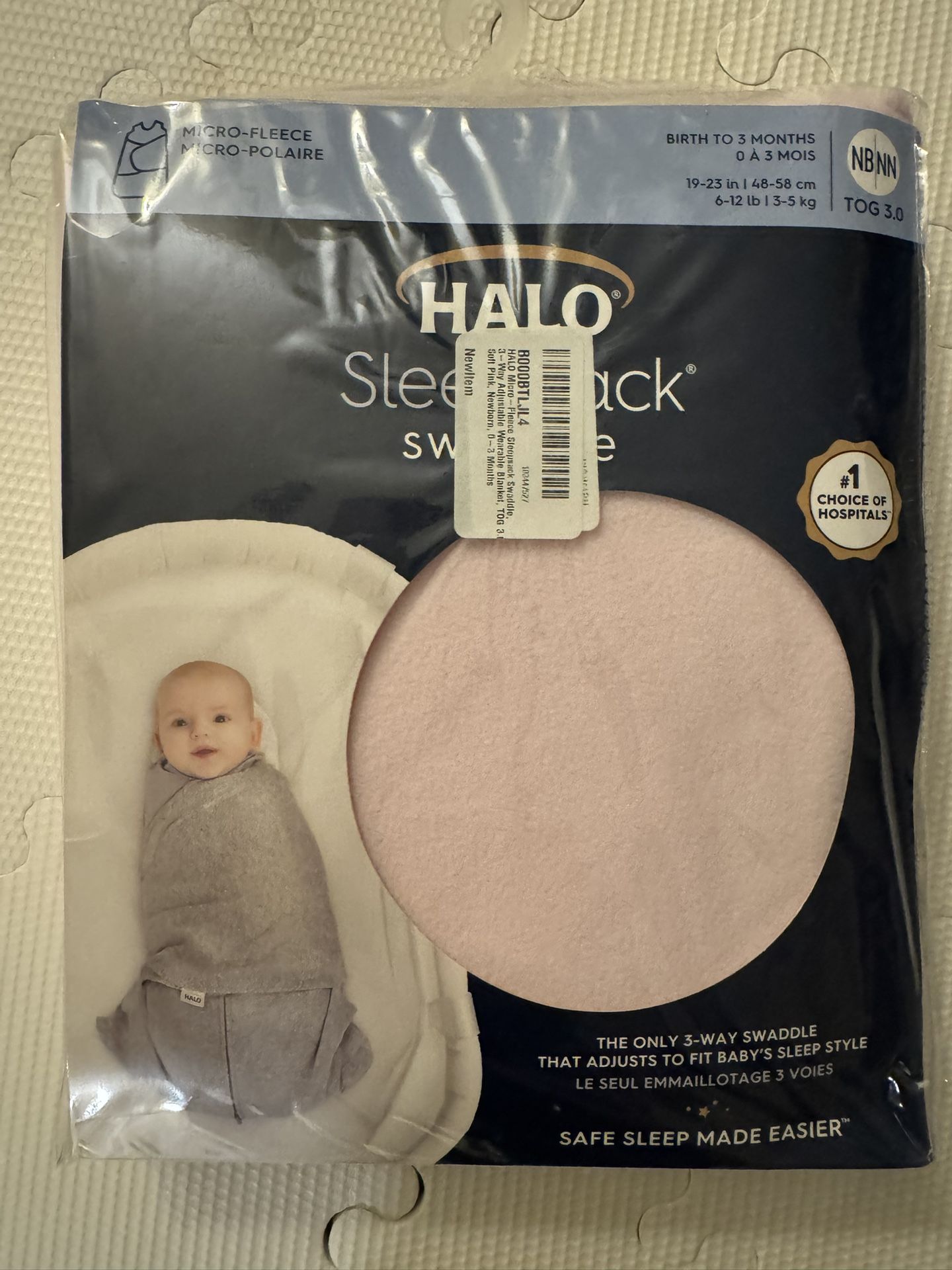 Halo Sleep sack Swaddle Micro fleece , NB, Pink
