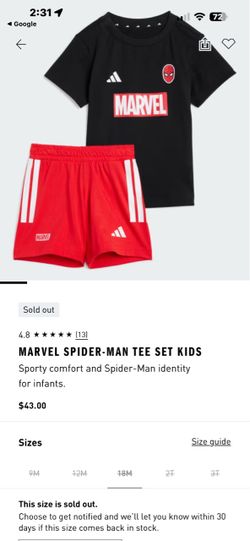 Adidas Marvel Spider-Man Kids Tee Set