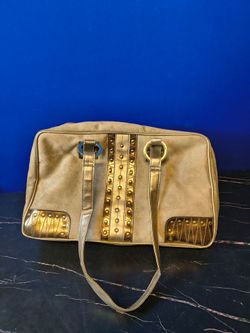 Large Golden Double Zipper Bag/Purse