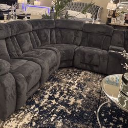 Beautiful Reclining Sectional Also Available In A Tan Or light Brown Color 