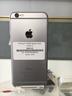 FOR ALL MY AT&T USERS!!! A SPACE GRAY IPHONE 6 WITH 16 GB!!!