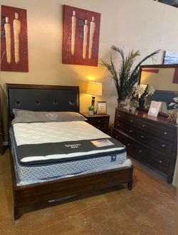3 PCS QUEEN BEDROOM SET: QUEEN BED, NIGHTSTAND, DRESSER