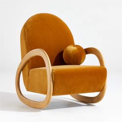 Crate & Barrel Velvet Rocking Chair 