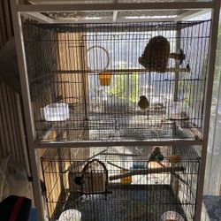 2 Bird Cages With Stand