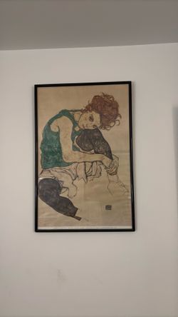 Framed poster of Schiele 1917 Sitting woman