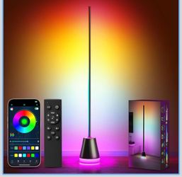 Smart RGB LED Corner Floor Lamp,172 LEDs Bright Standing Lamps for Living Room with APP and Remote,Modern Floor Lamp with Music Sync and 16 Million Co