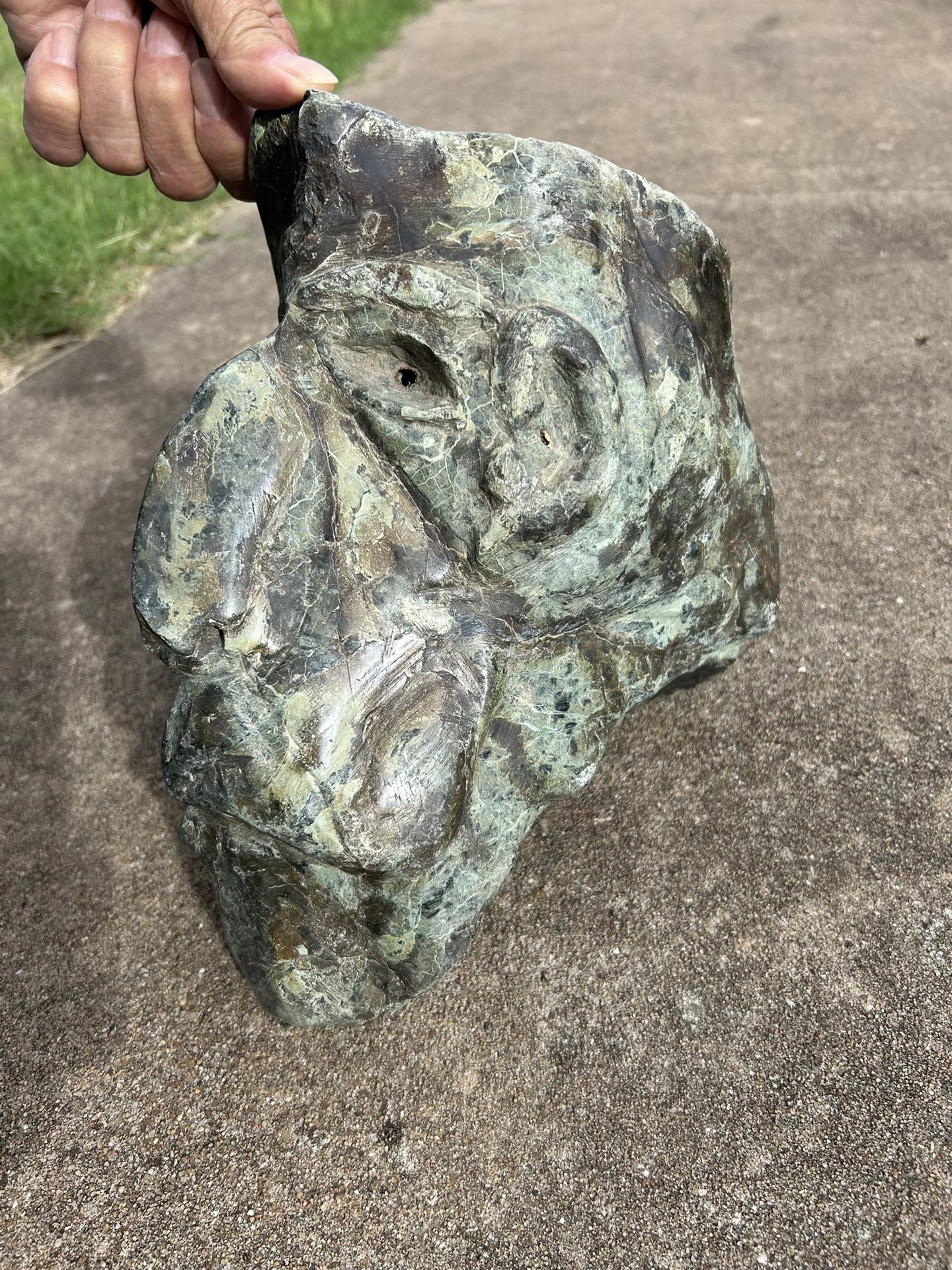 16lb Serprentine Metamorphic Rock Stone Face