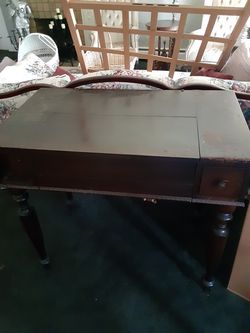Antique desk with inkwell