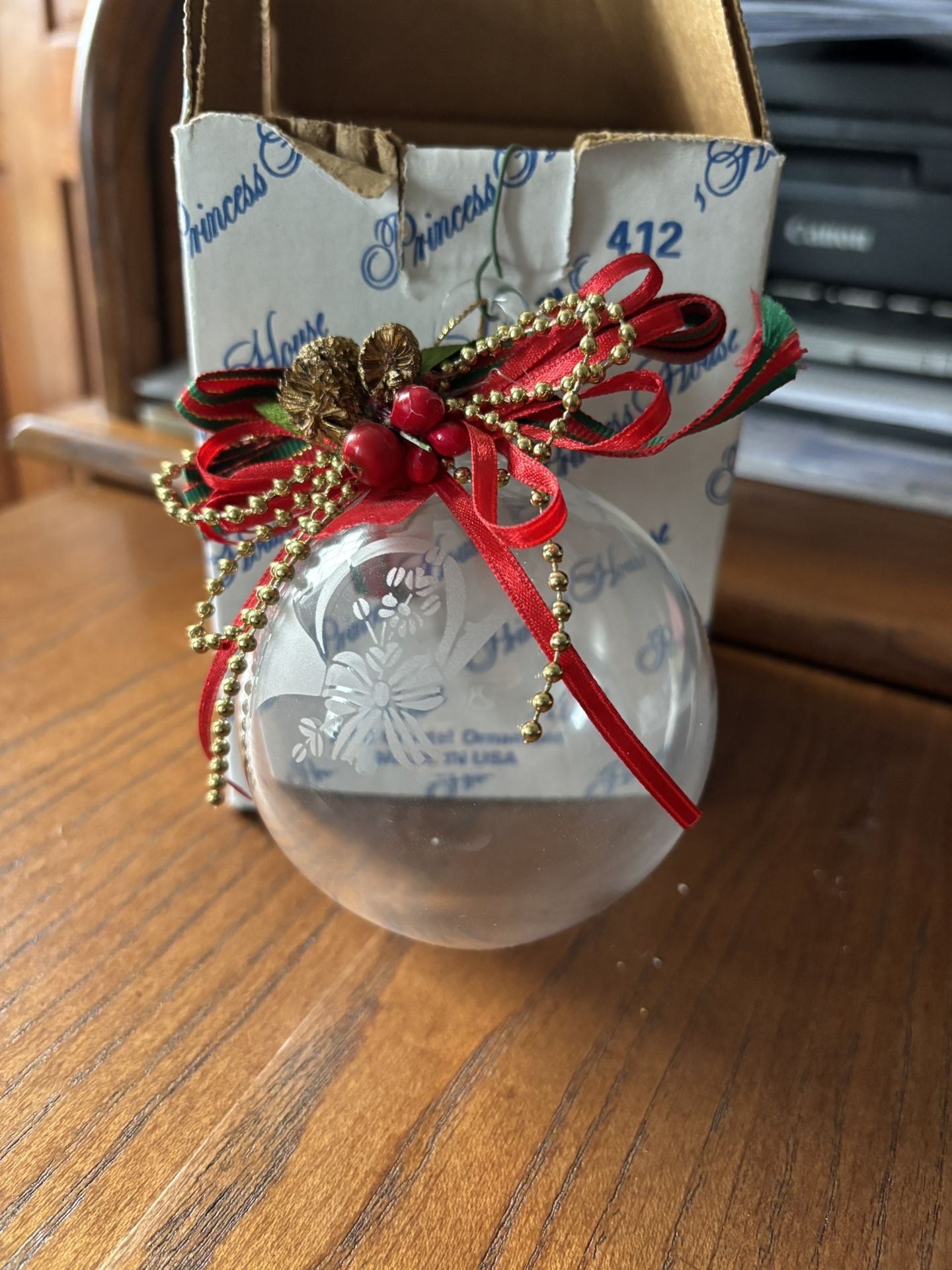 Princess house royal orb crystal ornament