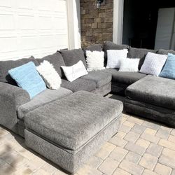 Gray Oversized Sectional Couch 