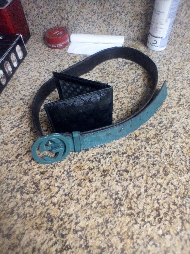 Mens Vintage Gucci Wallet And Belt
