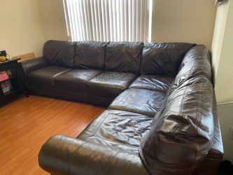 Brown Leather Sectional Sofa Matching Oversized Loveseat