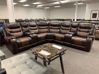 BRAND NEW! Two Tone Phoenix Sectional Recliner