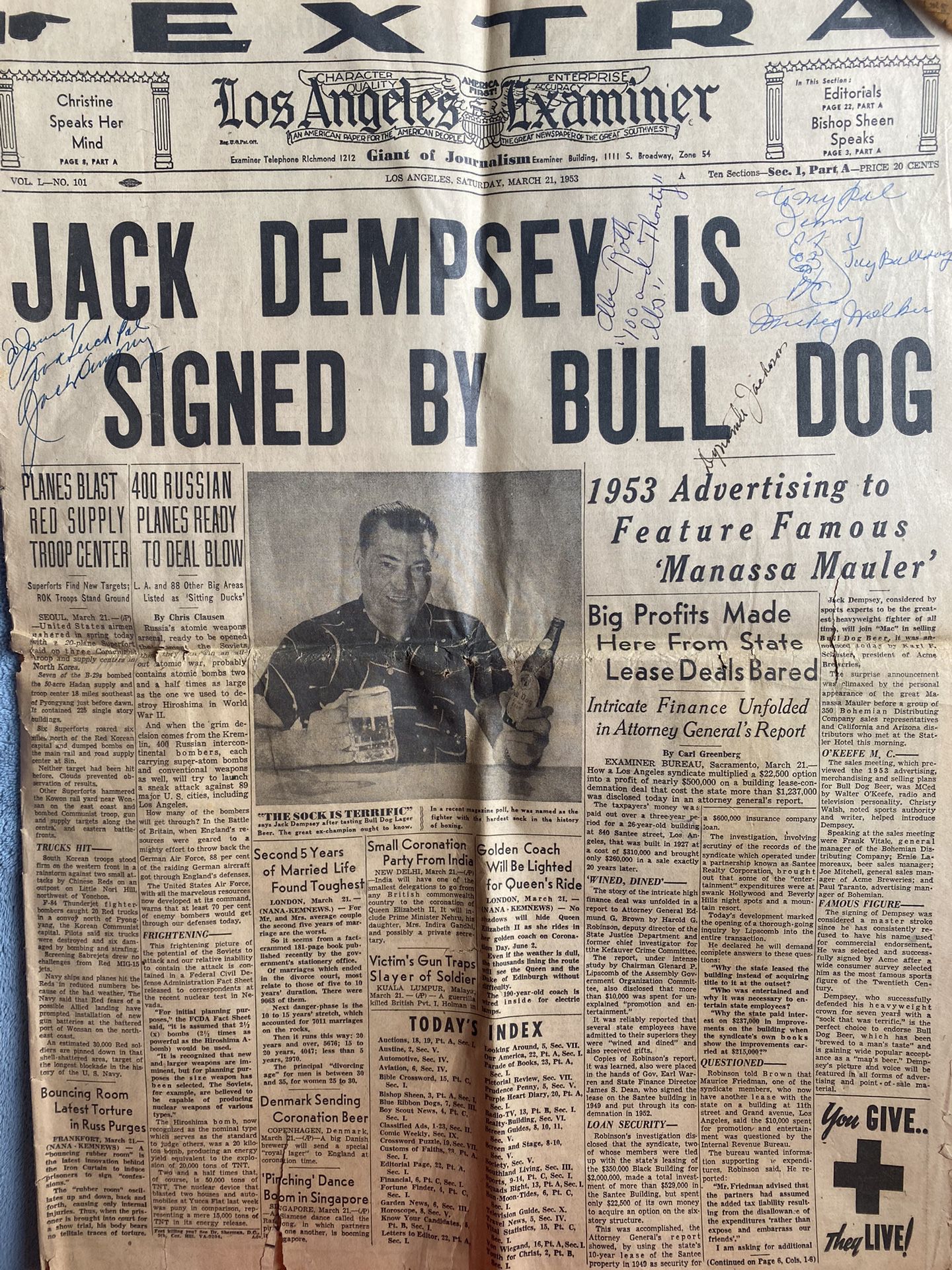 Boxing Autographed DEMPSEY