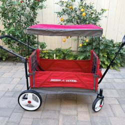 Radio Flyer Convertible Kid & Cargo Stroller Wagon with Canopy: Steel & Plastic Frame