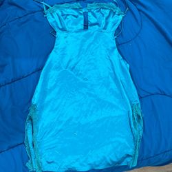 Teal Silk Fashion Nova Mini Dress