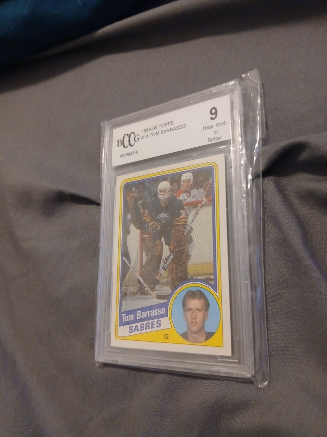 BCCG 9 1984-85 Topps Tom Barraso Buffalo Sabres Rookie card