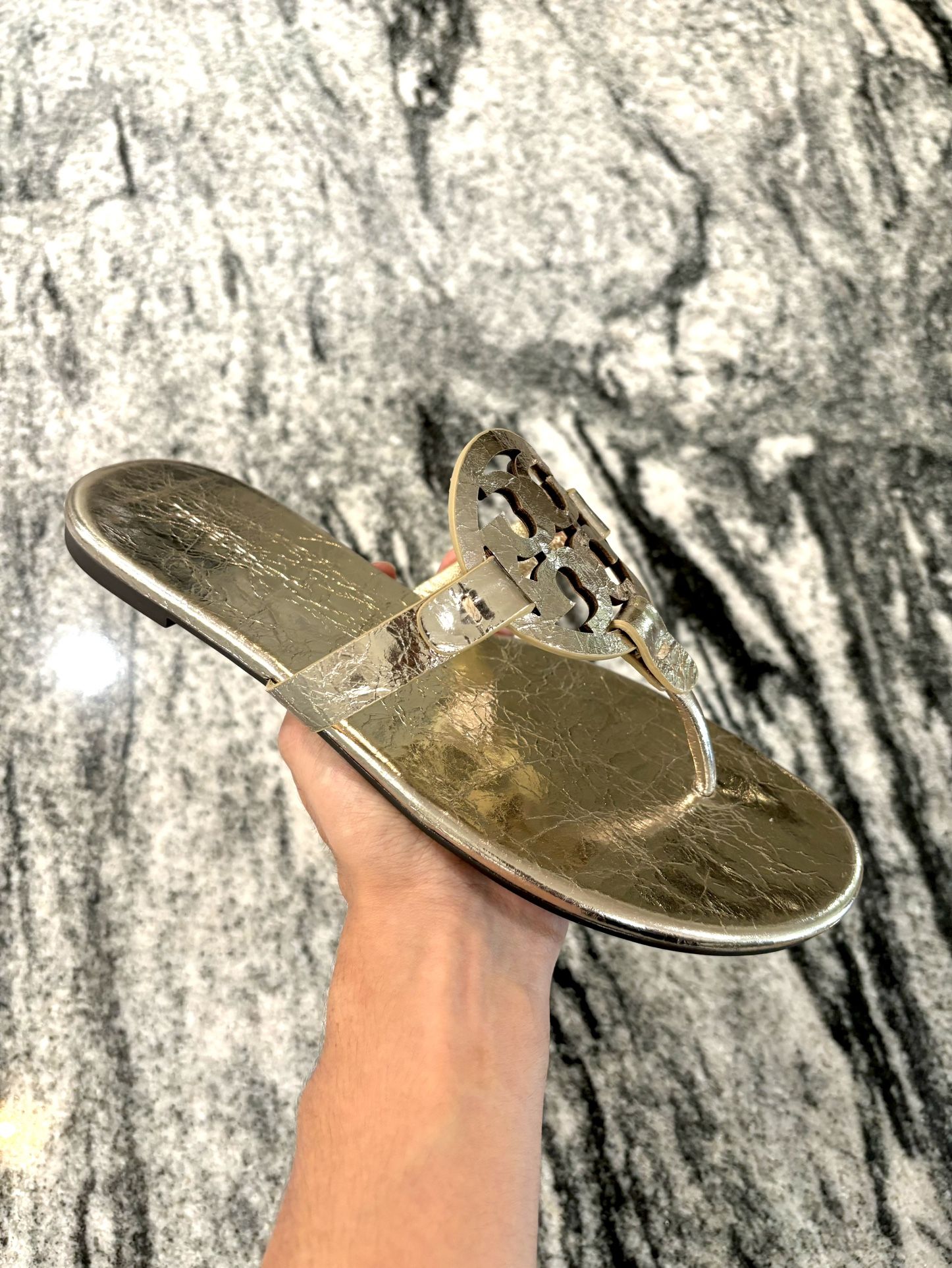 Tory Burch Miller Sandals Soft Metallic