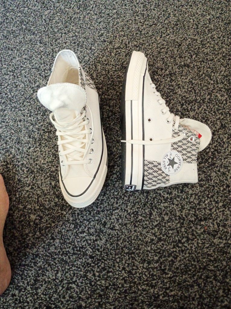 Black And Cream Converse 7.5 Men 9.5 Women