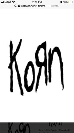 Korn concert ticket will sell cheap