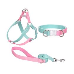 AIITLE Upgraded No Pull Dog Halter Harness Collar Leash Set - Adjustable Step in Dog Halter Harness - Easy Control for Walking - Comfortable Padded Ha