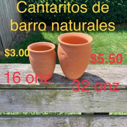 Cantaritos De Barro Natural Para Bebidas De 16 Y 32 Onzas 