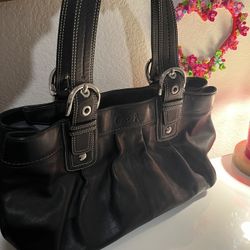 Coach  Black Leather Tote Bag 