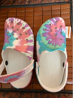 Crocs Classic Tie Dye Graphic Clog White Multi M6 W8 EU 38-39 New With Tags