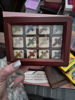 Vintage Trinity Broadcasting Network 12 Various Stone Cross Pendants