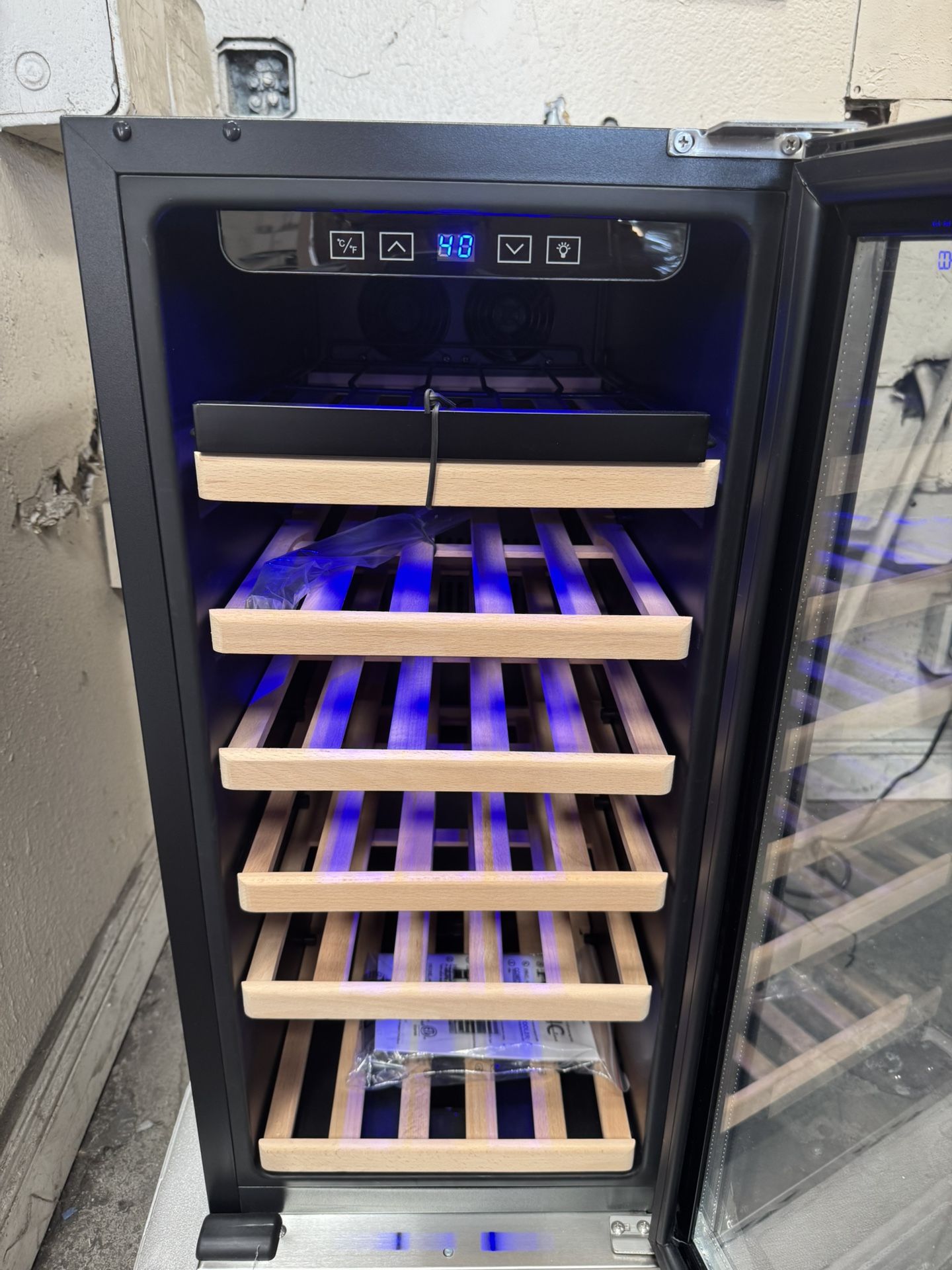 Wine Cooler Product Size: 14.8X33.9X22.4 Inches. Packing Size: 20.2x38x26.6 Inches. Around 33 Bottles, New With Box. (Price For Each)