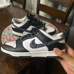 Nike Panda Dunk Low Black And White Black Paisley Women's 10