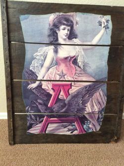 Antique Anheuser Busch collage on a original grape top box from a winery.