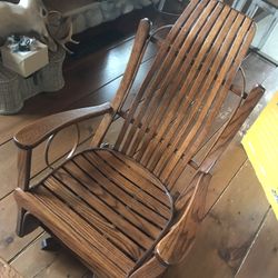 Amish Rocking Chair With Rocking Foot Rest