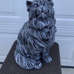 2 Foot Tall, Sitting Grey  Cat Statue